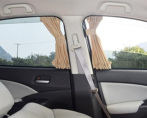 Basong, 1 set tende parasole beige regolabili per finestrini auto, schermo contro raggi UV