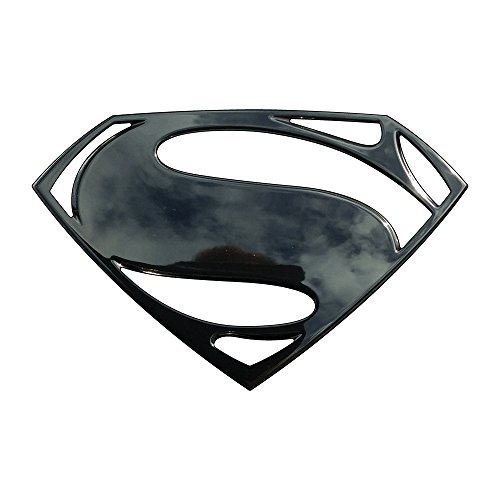 Batman V Superman emblema auto, 3D Superman Decal Sticker logo flette to fully Aderisci portatile auto camion moto quasi nulla (Black Chrome)