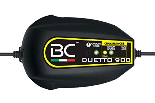 BC Duetto 900 Caricabatteria Intelligente Universale Per Batterie Piombo-Acido e Litio Moto Scooter Quad 12V 1A