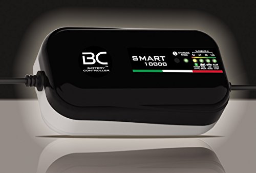 BC SMART 10000 - 12V 1A/10A - Caricabatteria con compensazione automatica della temperatura - 4 programmi di carica per batterie auto, batterie moto, Start&Stop e Power Supply