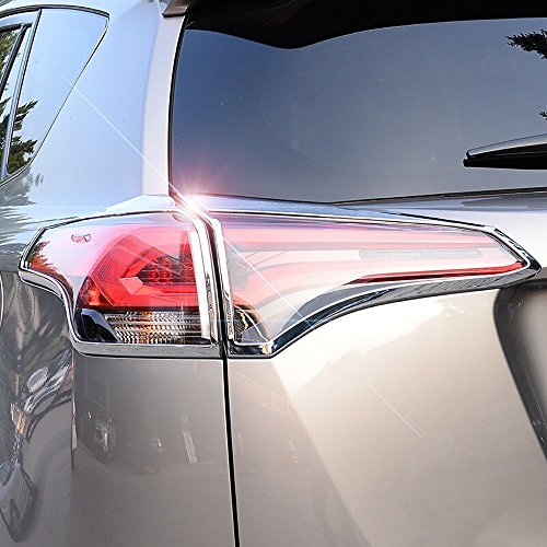 behave WDK71264 W auto retronebbia lunetta copertura, Toyota Custom Chrome Tail Light Rear Light Lamp cover Trim auto luce copertura protettiva ,4 pcs Fit per Toyota RAV4 2016 2017 2018
