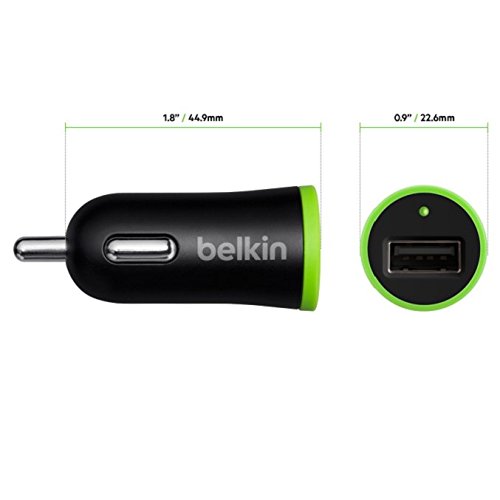 Belkin Cavo da USB-C a USB-A con Caricatore da Auto Universale, Compatibile con Samsung Galaxy S8/S8+/S9/S9+, 10 W, 1.2 m, Nero