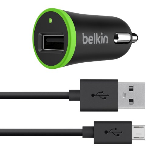 Belkin F8M711bt04-BLK Caricabatteria da Auto Universale con Cavo di Ricarica e Sincronizzazione Micro USB, 5 W/1 a