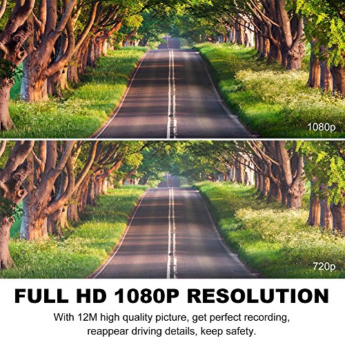 Beschoi Dash Cam Telecamera per Auto Full HD 1080P 2” LCD Rigistratore DVR Videocamera Grandangolare 170 Gradi, Rilevatore di Movimento, Registrazione in Loop, G-Sensor, con Micro 32G SD