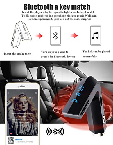 bescita Bluetooth Car Kit vivavoce Trasmettitore FM Radio LCD MP3 Player USB caricabatteria da auto & AUX Adattatore per auto nero