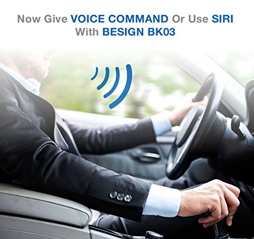 Besign Kit Vivavoce Bluetooth 4.1 Auto, Ricevitore Audio Stereo con Cavo Audio 3.5mm e Isolatore Rumore ( Microfono incorporato,Raggio d