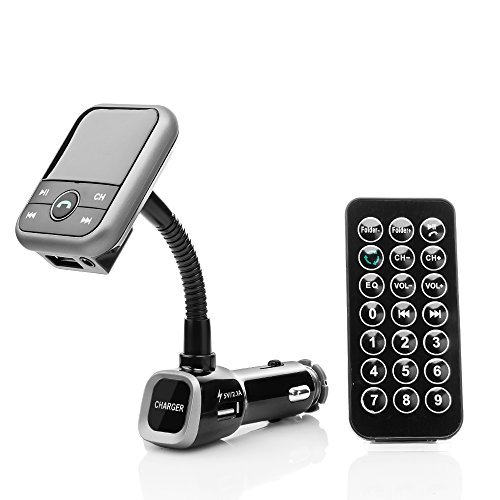 BESTEK Bluetooth Trasmettitore FM da auto con Chiamata Vivavoce & Controlli musicali - Funziona con Apple, Samsung, LG & altri Smartphone, Tablet, Lettori MP3