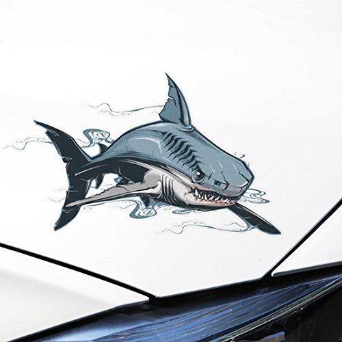 Bestja 2X Impermeabile e Protezione solare Feather Shark Bear monster Car Sticker, Piuma Shark Orso mostro Adesivo per Auto Moto Camion Bicicletta Scooter o il Casco (Piuma 8)