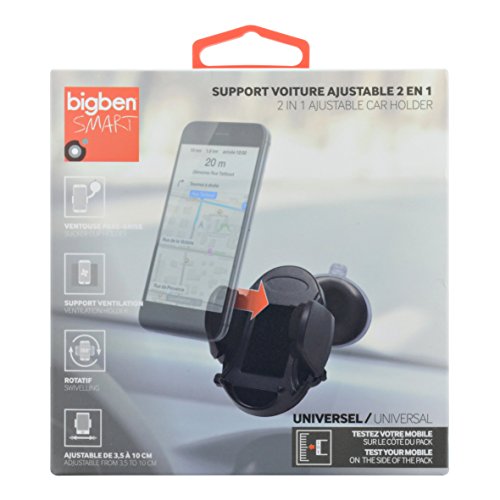 Bigben Connected supporto auto universale con sistema di fissaggio con ventosa o per clip nero