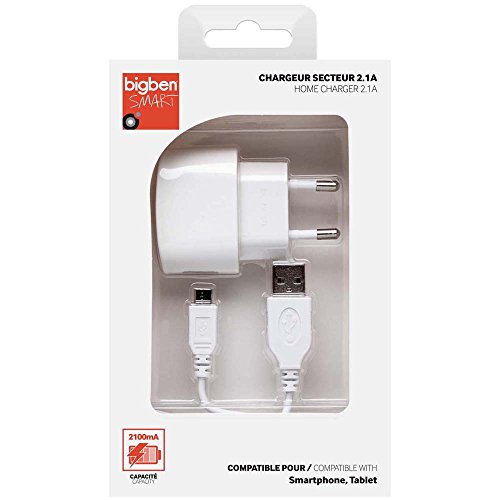 Bigben Interactive BC269076 mobile device charger - mobile device chargers (Indoor, Universal, AC, USB, White, 100 - 240, 50/60)