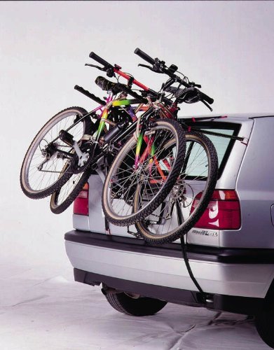 BIKI portabici posteriore per 3 biciclette, fissaggio con cinghie