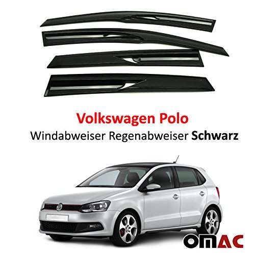 Blaschke-teile, deflettori antipioggia e antivento di colore nero per auto Volkswagen (confezione di 4)