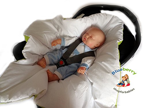 BlueberryShop Coperta avvolgente di lusso, classica, per seggiolino per auto, per neonato, con design con fate, panna