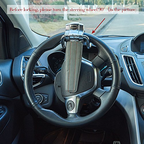 Blueshyhall® antifurto blocca volante per auto con martello di sicurezza, grigio