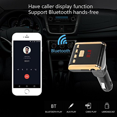Bluetooth lettore MP3 trasmettitore FM LCD auto kit W/caricatore USB TF Card AUX