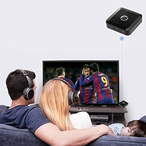 Bluetooth trasmettitore/ricevitore wireless, adattatore audio portatile musica in streaming kit per casa/auto stereo TV, telefono iPhone (A2DP, Dual Link, re-pair, bassa latenza)