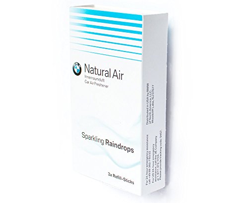 BMW originale Natural Air deodorante per auto Sparkling Raindrops 3 stick refill kit 83122285679