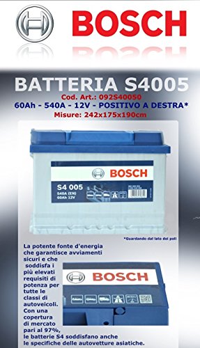 Bosch Silver Batteria per auto S4 005 60Ah 540A 12v Professionale pronta all