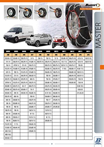 Bottari 68003: Catene neve "Master" 16 mm, Taglia 245, Speciale per furgoni, fuoristrada, veicoli commerciali e 4x4, Omologate TUV e GS Onorm