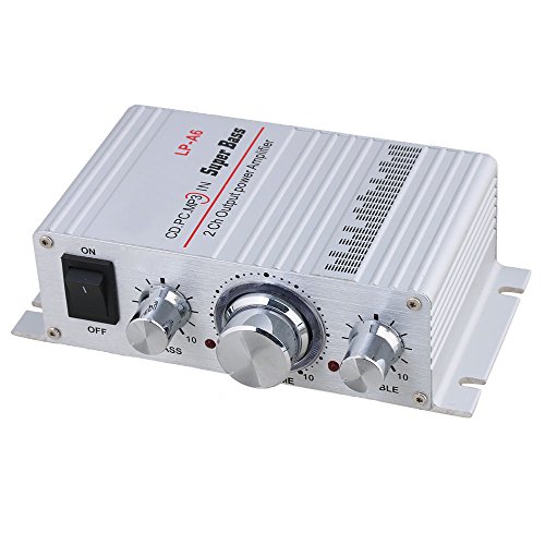 BQLZR, mini-amplificatore Hi-Fi per auto, 12 V CC, 2 A, uscita audio LP-A6, SD/US, argento