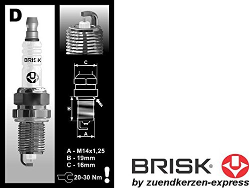 BRISK – Silver DR15YS-9 1462 Candele di Accensione Benzin GPL CNG Autogas, 4 pezzi