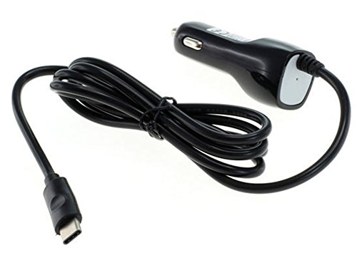 Burkley Caricabatteria per auto USB 3.1 con cavo a spirale | Caricatore Auto | auto/camion (USB-C/USB 3.1/USB di tipo C, 12 V/24 V, 2000 mA) Nero