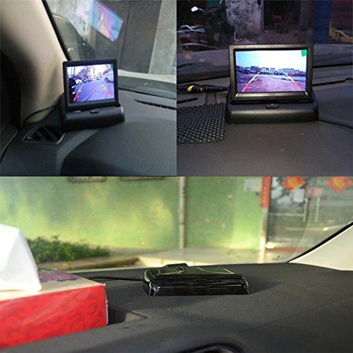 BW 10,9 cm Guadabile wireless auto TFT LCD monitor con visione notturna impermeabile videocamera per la retromarcia