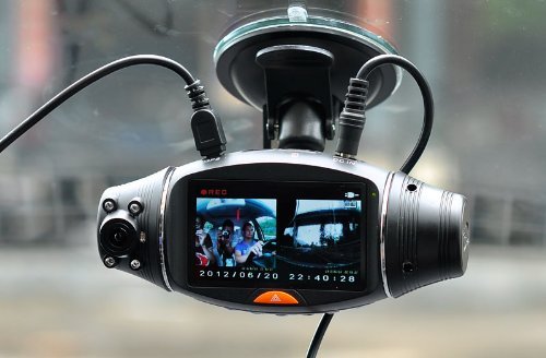 BW 2.7 pollici di schermo ruotabile Dual Camera DVR con GPS Logger e GPS Sensore di visione notturna SC310