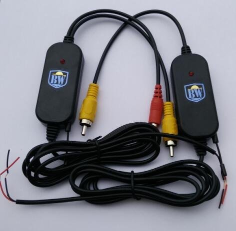 BW Ricevitore e trasmettitore RCA wireless da 2,4GHZ, per auto, retromarcia e monitor