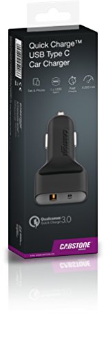 Cabstone Cabstone Quick ChargeTM Caricatore per Auto USB, 7200 mA, Nero