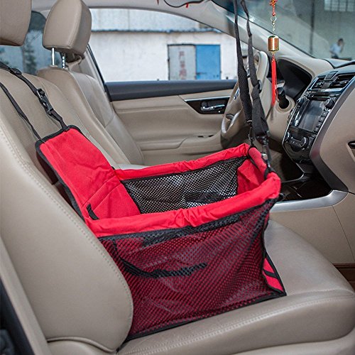 Caidi impermeabile traspirante Pet Mat sicurezza auto cintura di sicurezza auto Booster portatile bag Pet Carrier per sedile da viaggio auto cuscino per cane gatto animale domestico (rosso)