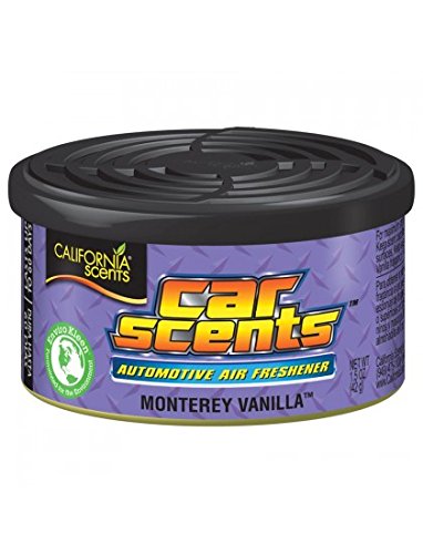 California Scents ccs-405tr deodorante, Monterey Car Scents vaniglia (confezione da 4) lasts Up per 60 giorni rinfrescante fragranza, ecologico, peso leggero prodotto biologico riciclabile, regolabile ventilato coperchio, vassoio di 4 barattoli
