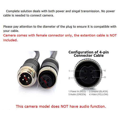 Camecho 12 V-24 V 4 pin 18 LED a infrarossi per visione notturna impermeabile telecamera posteriore + 10 m 4 pin cavo per auto/Bus/camion/rimorchi/Caravan/camper/Heavy Reverse