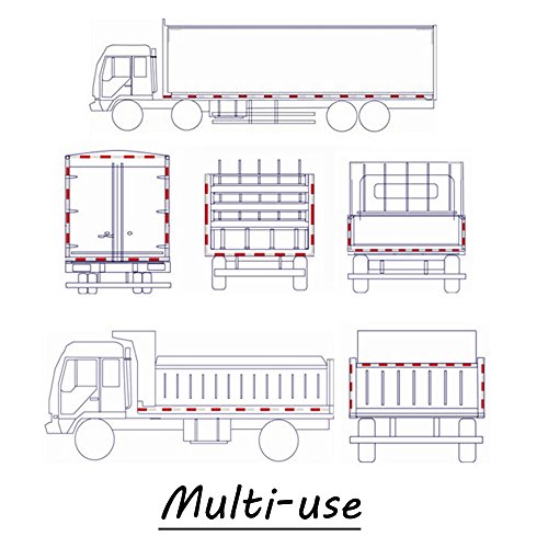 Camion riflettori, rettangolare con cuscinetti adesivi per auto allarme camion, rimorchi e roulotte, Gateposts, 4 pz rosso (15 x 4,8 cm)