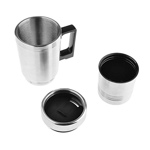 Car Electric Mug Heating / Tazza da Caffè - Mengshen 12VWater Heater Mug, Vacuum Insulated Car Electric Kettle Heated Stainless Steel Car Cigarette Lighter Heating Cup Coffee Cup with Charger, CA03