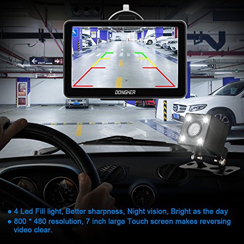 Car GPS Navigation, 17,8 cm touch screen + telecamera posteriore, Dongker vocale di navigazione GPS per auto con Lifetime Maps and Traffic, Bluetooth, multimediale e FM