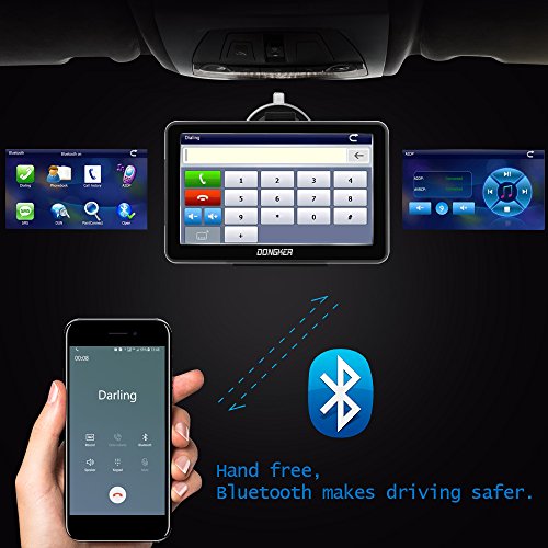 Car GPS Navigation, 17,8 cm touch screen + telecamera posteriore, Dongker vocale di navigazione GPS per auto con Lifetime Maps and Traffic, Bluetooth, multimediale e FM
