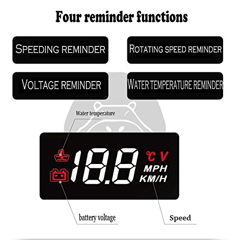 Car HUD Head Up Display 3.5 ", OBD2 / EUOBD Interfaccia Plug & Play Misurazioni Velocità di guida Display KM / h MPH Eccesso di velocità Avviso Temperatura dell