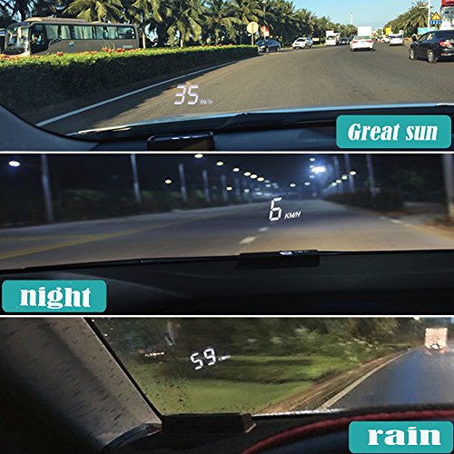 Car HUD Head Up Display 3.5 ", OBD2 / EUOBD Interfaccia Plug & Play Misurazioni Velocità di guida Display KM / h MPH Eccesso di velocità Avviso Temperatura dell