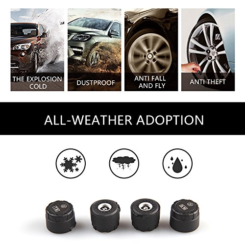 Car Rover® Sensore Pressione Pneumatici, TPMS Sistema di sicurezza di allarme senza fili( Sensore esterno)