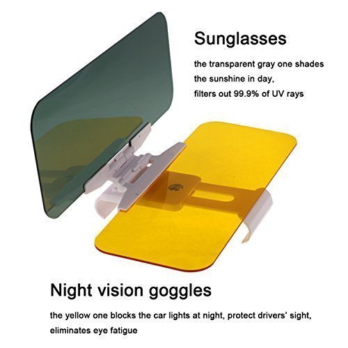 Car vae Auto parabrezza visiera antiriflesso, 2 in 1 automobile Sun Block anti-UV visiera, Shield per driving goggles giorno e notte, guida sicura con una maggiore visibilità
