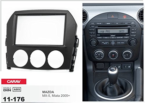 CARAV 11 – 176 – 15 – Mascherina autoradio 6 DIN Car 2 DIN In dash Installation Kit Set For Mazda MX-5, Miata 2005 – 2015 + ISO and Antenna Adapter Cable