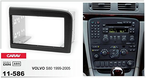 CARAV 11 – 586 – 38 – Set di 5 mascherina per autoradio Doppio DIN auto Radio DVD Dash Kit di installazione per Volvo S80 1999 – 2005 con ISO Adattatore e antenne adpter