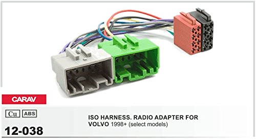 CARAV 11 – 587 – 38 – Set di 5 mascherina per autoradio Doppio DIN auto Radio DVD Dash Kit di installazione per Volvo S60 2000 – 2004; V70, XC70 2001 – 2004 con adattatore ISO e adattatore antenna