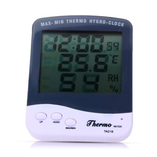 CARCHET® 5" Multimetro LCD Digitale Voltmetro Termometro Igrometro con Orologio da Auto