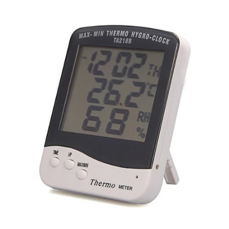 CARCHET® 5" Multimetro LCD Digitale Voltmetro Termometro Igrometro con Orologio da Auto