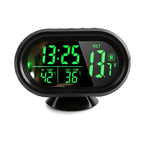 Careshine multi-funzione auto orologio digitale DC 12 V ~ 24 V LED illuminato digitale auto orologio termometro temperatura Tensione