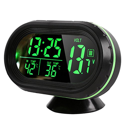 Careshine multi-funzione auto orologio digitale DC 12 V ~ 24 V LED illuminato digitale auto orologio termometro temperatura Tensione