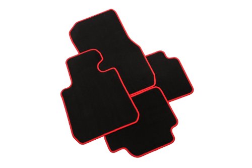 CarFashion 225914Â tappetini auto, con elementi di fissaggio (ovale), orlo: rosso