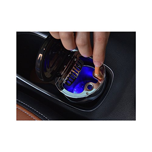 Cargool auto posacenere auto Compass portasigarette auto decorazione di interni con luce LED, creativo e pratico regalo, nero